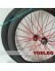 700C Carbon Wheels Clincher 60mm UD Matt Red Spokes Black Hubs