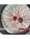 700C Carbon Wheels Clincher 60mm UD Matt Red Spokes Black Hubs 2
