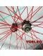 700C Carbon Wheels Clincher 60mm UD Matt Red Spokes Black Hubs 3
