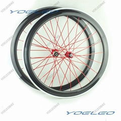 700C 50MM Carbon Clincher Wheels with Alloy Brake Surface 