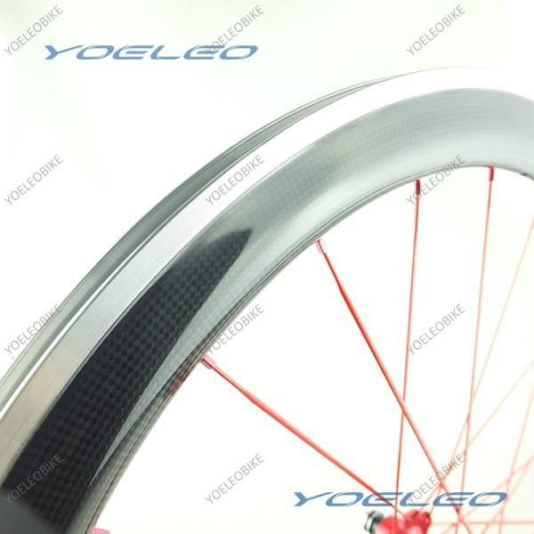 700C 50MM Carbon Clincher Wheels with Alloy Brake Surface  4