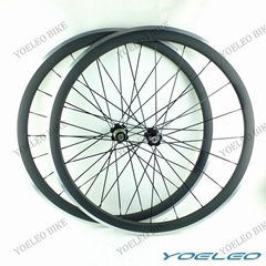 700C 38MM Carbon Clincher Wheels with Alloy Brake Surface