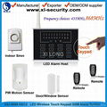 Intruder alarm with innovative touchscreen design and GSM SMS functions 