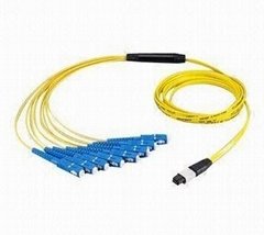 MPO-SC Fiber-optic Patch Cord with Single or Dual Fiber Core 