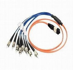 MPO-ST Fiber-optic Patch Cords with Single or Dual Fiber Core 