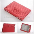 new style Plaid design leather case for  ipad   best price 1