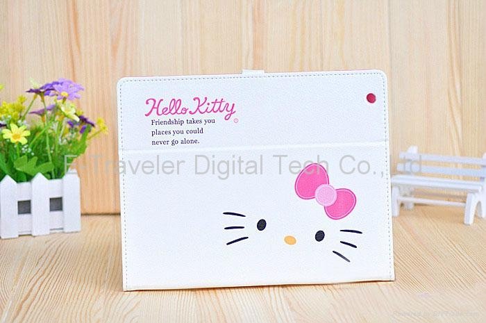 new style Hello Kitty Cartoon Design Leather  Case  for  ipad   best price