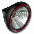 Popular 7inch HID offroad light with red ring,9-36V 55W,Eurobeam/Spotbeam 1