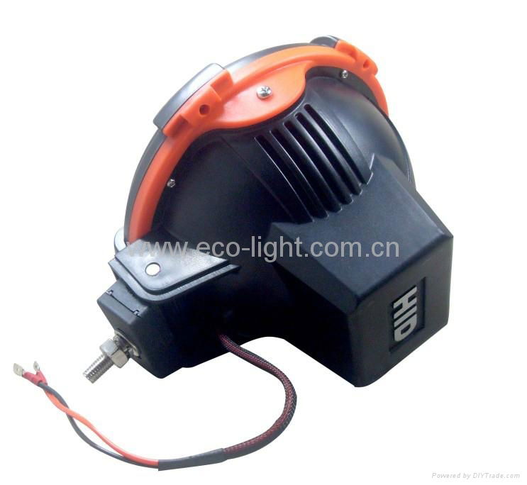 7inch HID driving light with orange trim,9-36V 55W 5