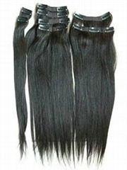 20 in straight clip in/on human hair extension