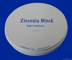 High Translucent zirconia block OD98x22 for wieland zeno and open CAD/CAM