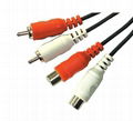 Audio Cable, 2RCA Plug to 2RCA Jack