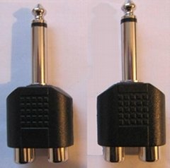 Audio Adaptors, 6.35mm Mono Plug to RCA Jack 