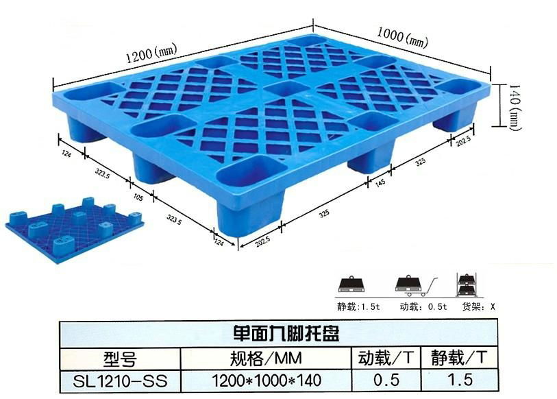 塑料托盘九脚网格1080 2