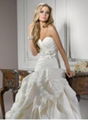 2012 NEW Elegant Sexy Sweetheart Organza Applique Beadings Chapel Wedding Dress 1