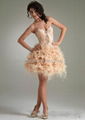 Brilliant A-Line Sweetheart Mini/Short-Length Tiered Flowers Prom Dresses 1