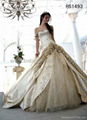 Hot Strapless Beaded Applique Lace vintage wedding dress 1