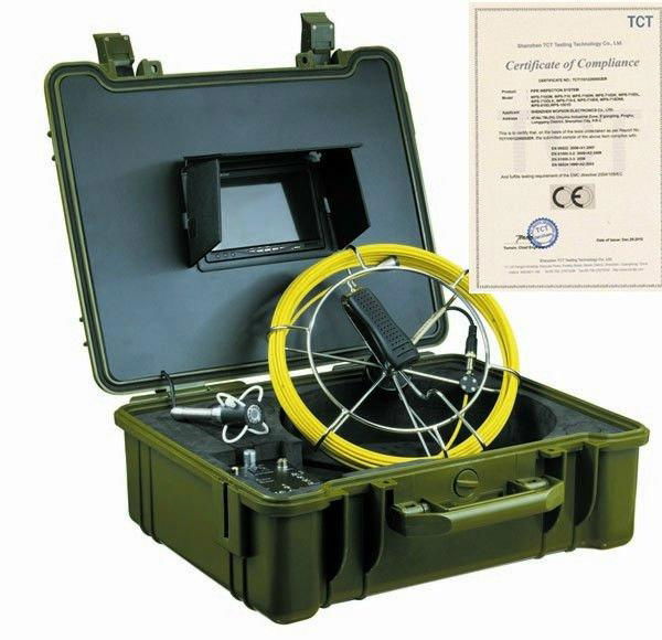 Waterproof IP68 drain sewer pipe inspection camera with LCD monitor