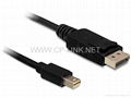 Mini DP Displayport Male to DP Displayport Male Cable Golden-plated 1