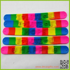 Various styles of silicone slap band