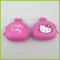 Hello kitty  shape silicone coin wallet pochi purse for girls 2