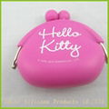 Hello kitty  shape silicone coin wallet pochi purse for girls 3