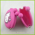 Hello kitty  shape silicone coin wallet pochi purse for girls 4