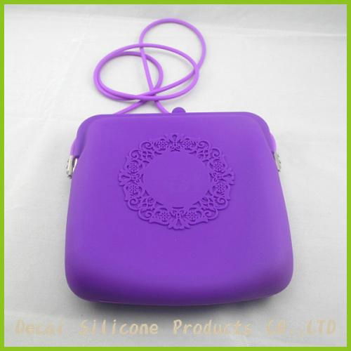 New arrival colorful silicone purse with strap for lady 2