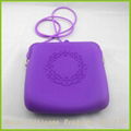 New arrival colorful silicone purse with strap for lady 2