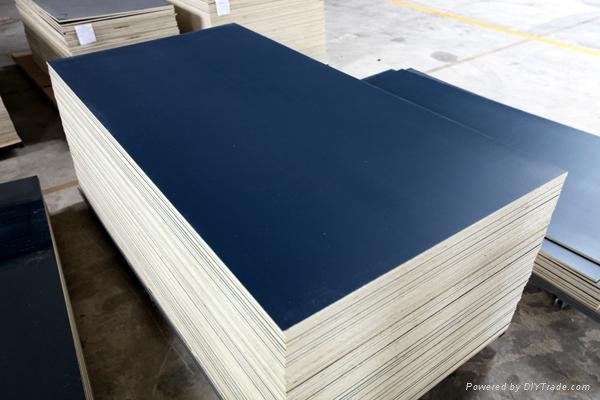 1220x2440x15/18mm plastic faced plywood as wall formwork