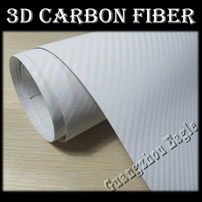 3D Carbon Fibre Vinyl Film White Carbon Fiber Car Sticker
