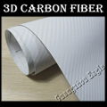 3D Carbon Fibre Vinyl Film White Carbon Fiber Car Sticker 1