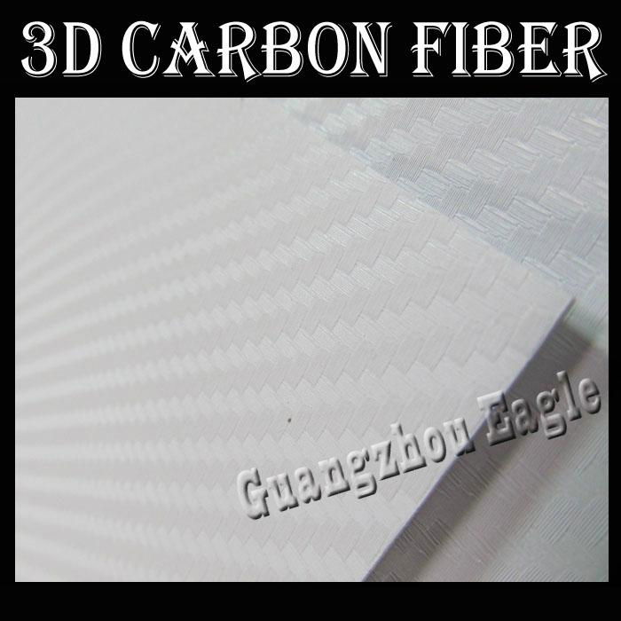3D Carbon Fibre Vinyl Film White Carbon Fiber Car Sticker 3