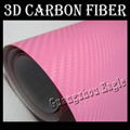 Pink 3D Carbon Fiber Vinyl Film Car