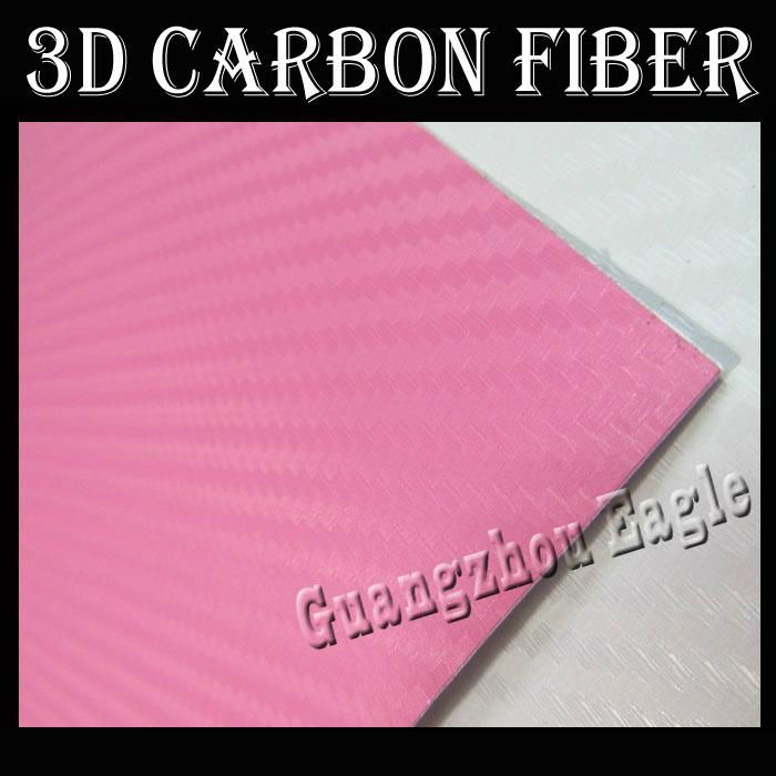 Pink 3D Carbon Fiber Vinyl Film Car Sticker  2