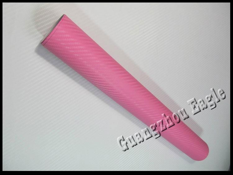 Pink 3D Carbon Fiber Vinyl Film Car Sticker  4