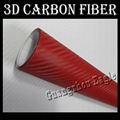 Red 3D Carbon Fiber Vinyl Film Car Sticker  2