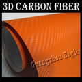 Orange 3D Carbon Fiber Vinyl Film Car Sticker 