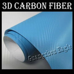 Light Blue 3D Carbon Fiber Vinyl Film Car Sticker