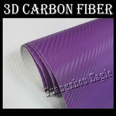 Purple 3D Carbon Fiber Vinyl Film Car Sticker 