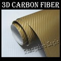 Gold 3D Carbon Fiber Vinyl Film Car