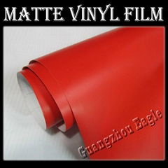 Matte Red Carbon Vinyl Film / Red Matte Vehicle Wrap Vinyl 