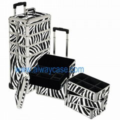 Zebra Trolley Makeup/Cosmetic/Beauty Case 