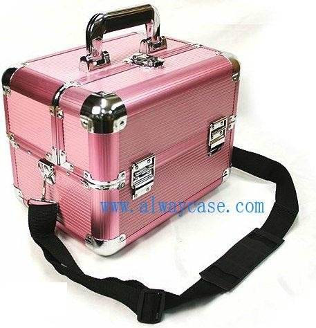 Pink Metal Cosmetic Case