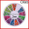 360pcs Neon nail stud nail wheel