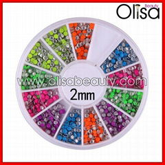 360pcs Neon nail stud nail wheel decoration