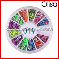 360pcs Round Neon nail stud nail art