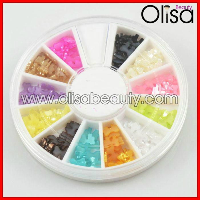 3D colorful half pearl beads nail art nail wheel 4