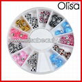 3D flower bow Resin nail art design nail