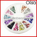 Colorful rhinestone nail art nail